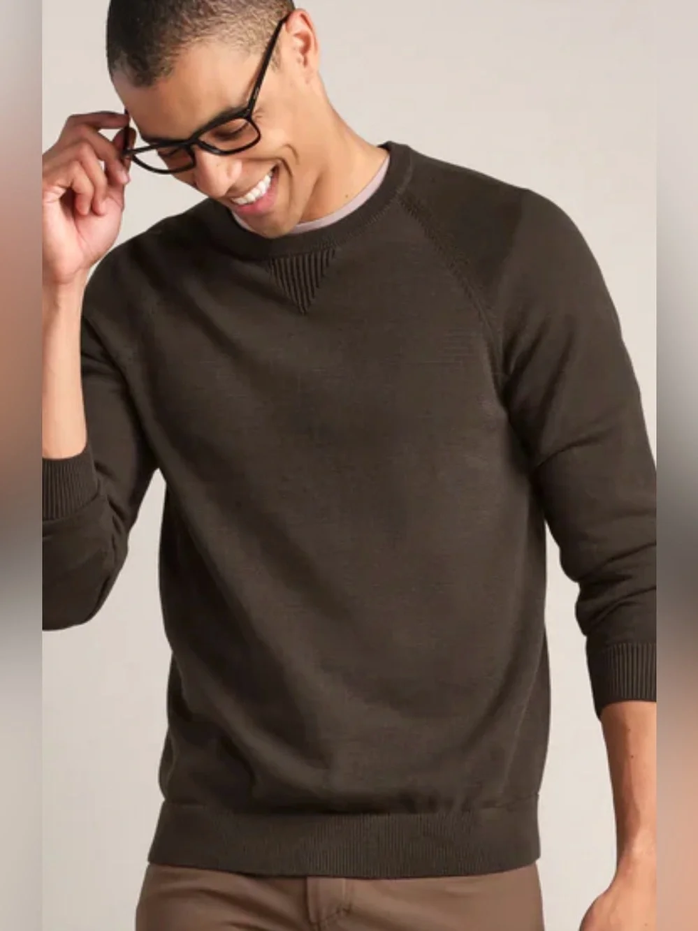 Rhone - Commuter Crew Neck Sweater - Cafe Noir Men's Classic Crewneck Sweater
